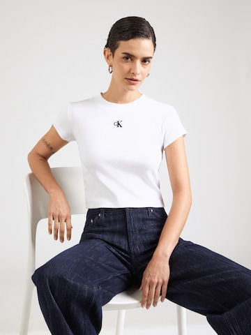 Calvin Klein Jeans Shirt in Wit: voorkant