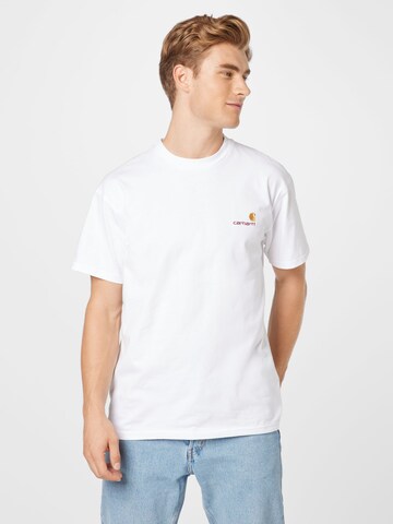 Tricou 'American' de la Carhartt WIP pe alb: față