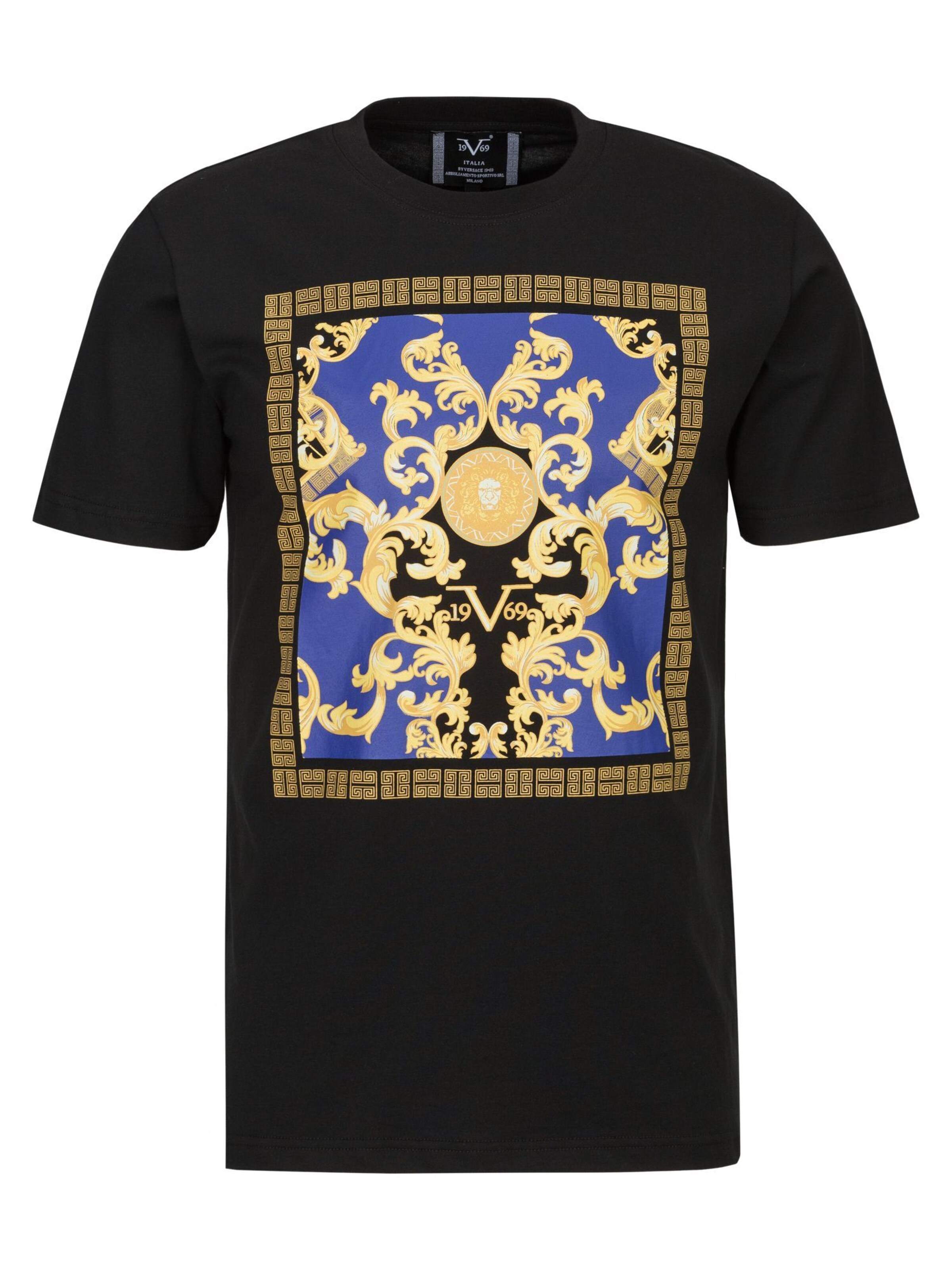 19V69 ITALIA - Camiseta 'Rafael' en negro: frente