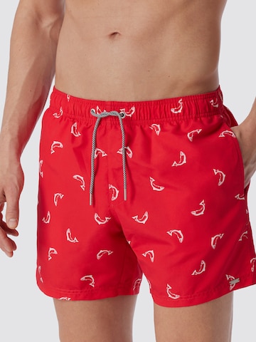 SCHIESSER Board Shorts ' Waterworld ' in Red: front