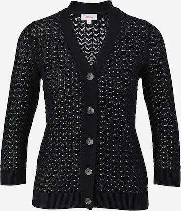 s.Oliver Knit Cardigan in Black: front