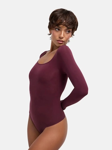 cfab - Body moldeador 'Clean Longsleeve Squareneck Sculpting Bodysuit with String' en rojo
