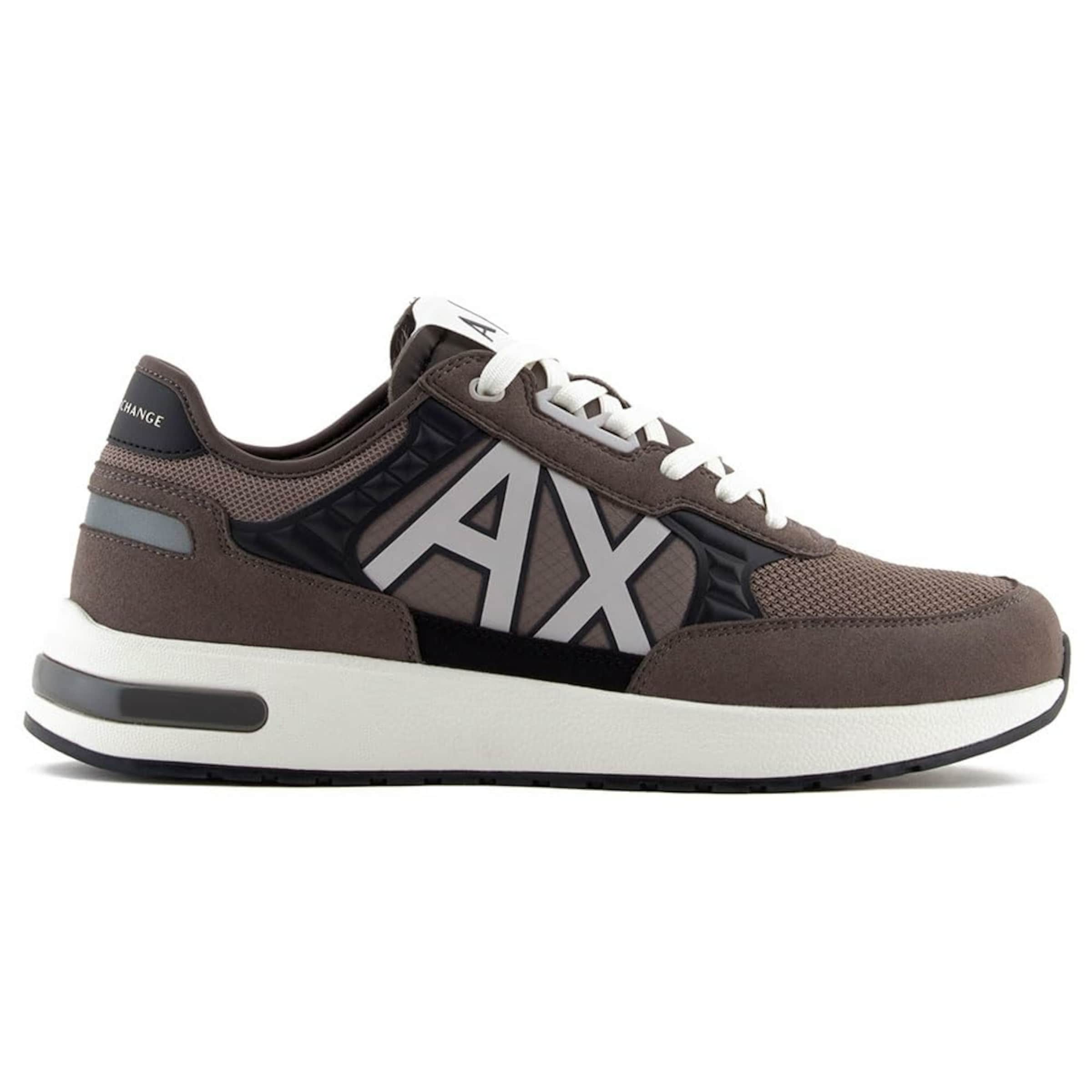 ARMANI EXCHANGE Sneakers laag in de kleur Bruin / Lichtgrijs / Zwart, Productweergave