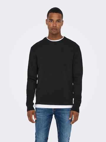 Pullover 'Phill' di Only & Sons in nero: frontale