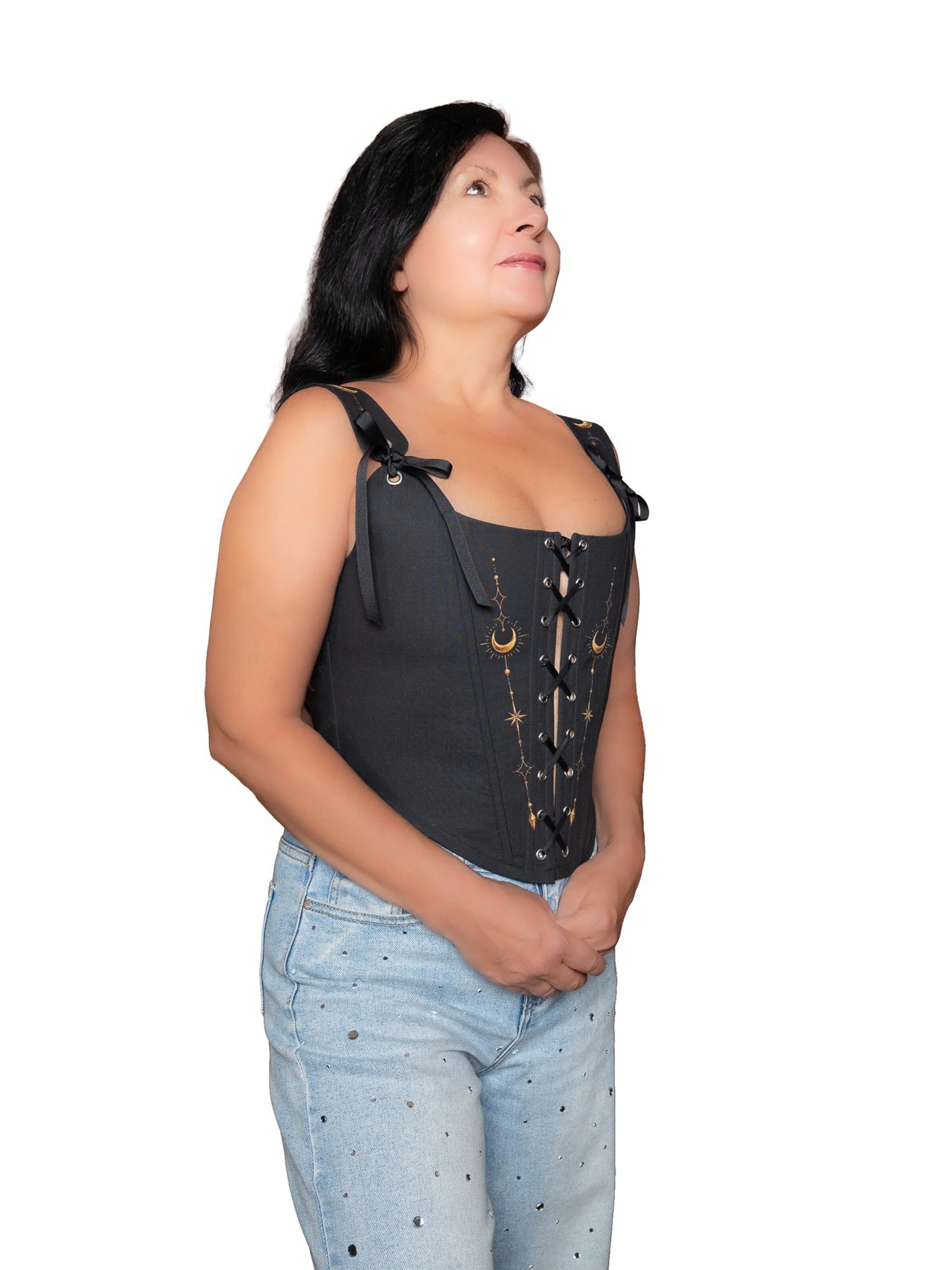 VIADALINNO Corsage 'Celestial Moon Black' in Black