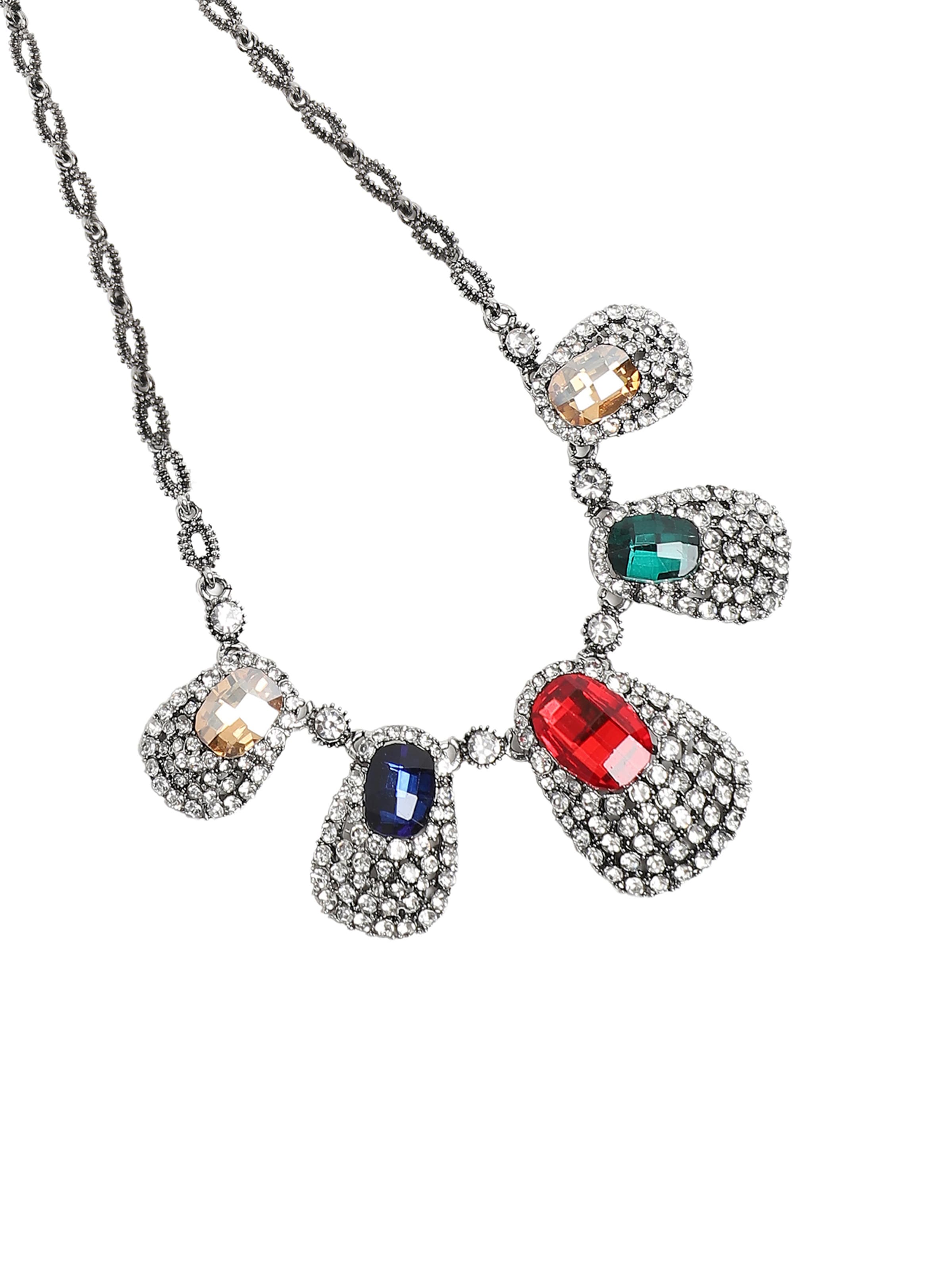 SOHI Zestaw biżuterii 'Radikha' w kolorze srebrny