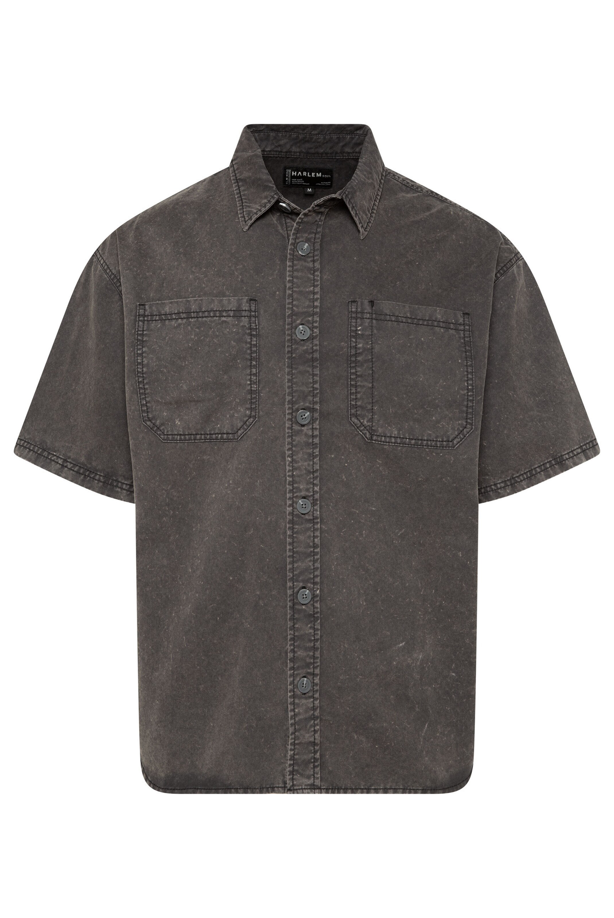 Harlem Soul Comfort Fit SO-NNY Kurzarmhemd in Grau: Vorderseite