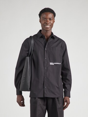 Regular fit Camicia di KARL LAGERFELD JEANS in nero: frontale
