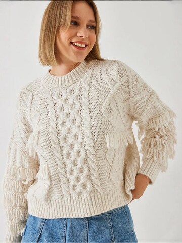 Pullover di Bianco Lucci in beige: frontale