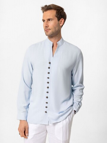 Antioch Comfort fit Button Up Shirt in Blue