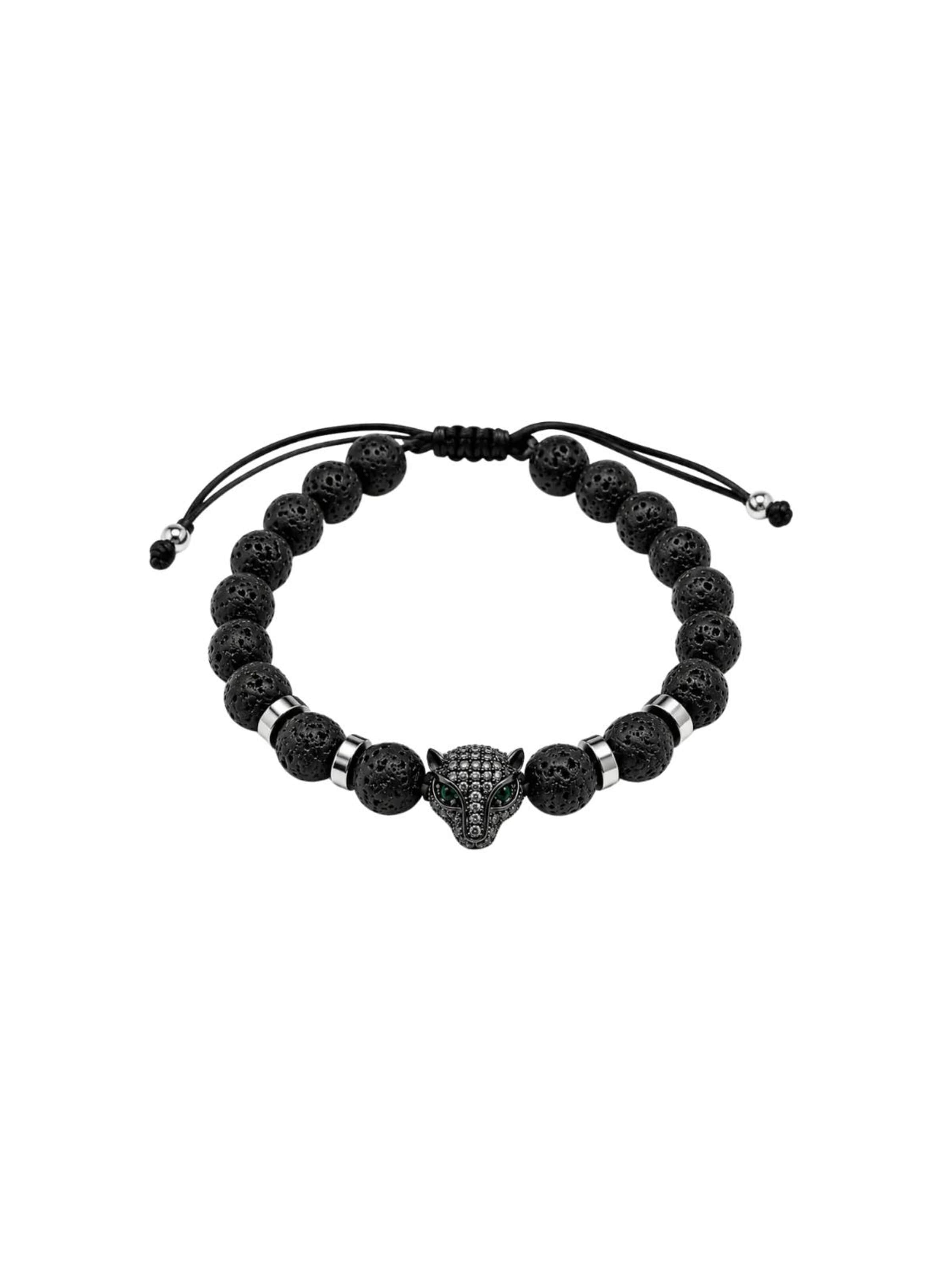 THE GEM STORIES JEWELRY Βραχιόλι 'Black Panther Bracelet' σε μαύρο: μπροστά
