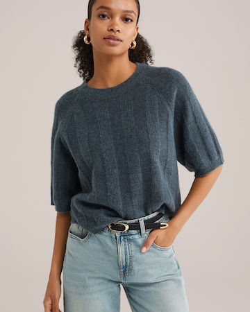 WE Fashion Свитер в Синий: спереди