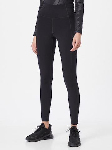 Girlfriend Collective Skinny Workout Pants in Black: front