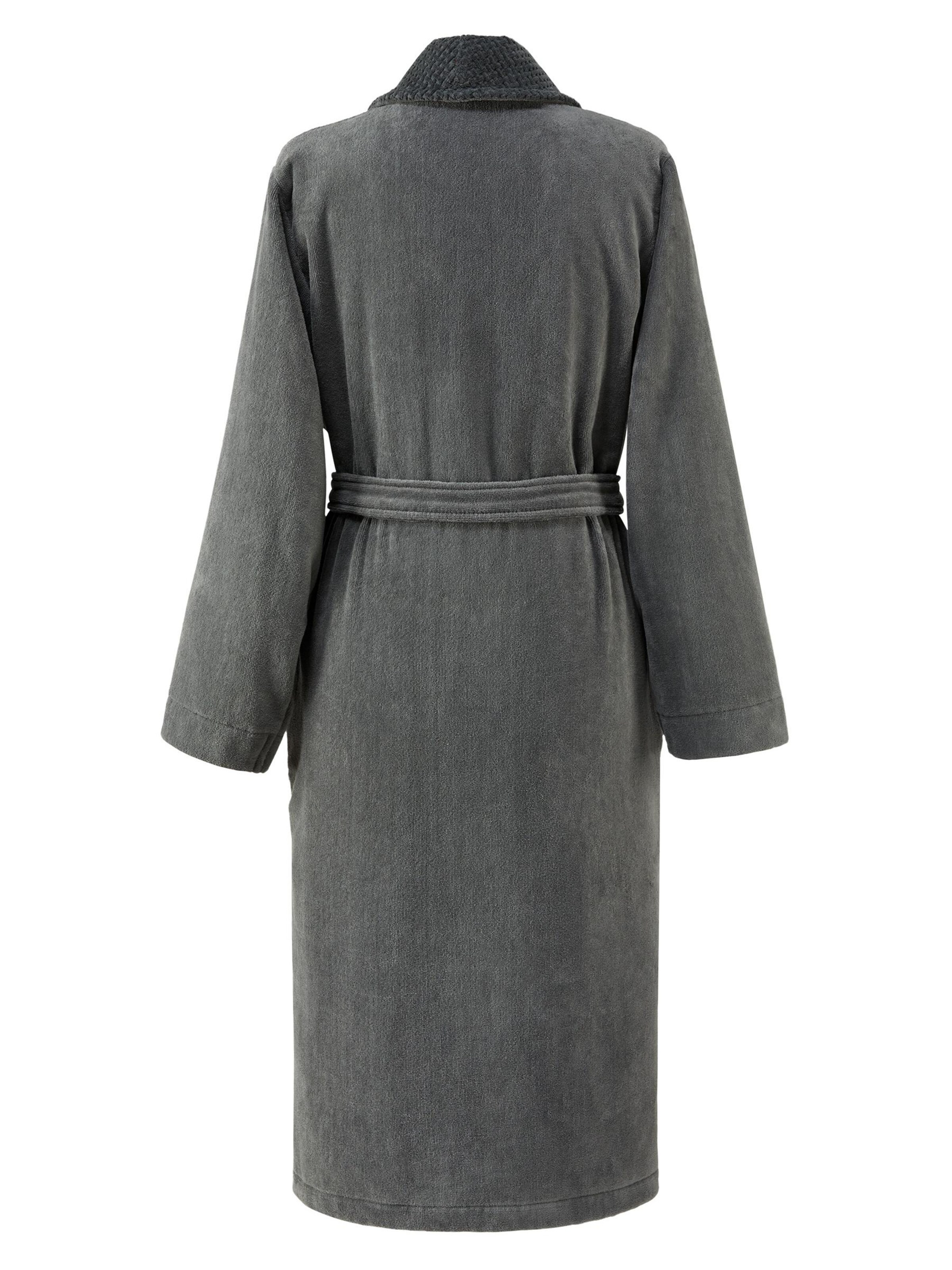 BOSS Home Long Bathrobe 'DOUBLEB' in Grey