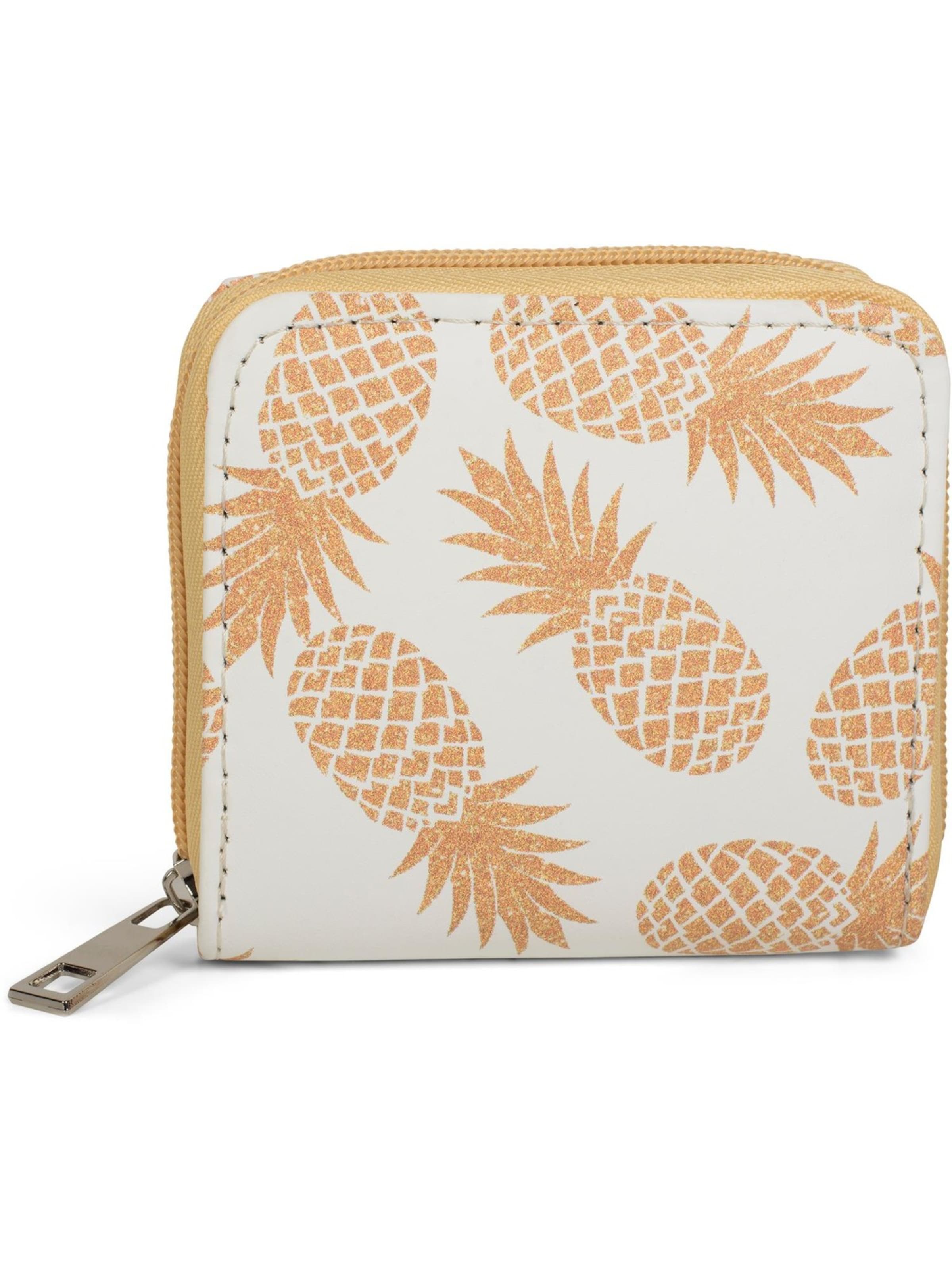 styleBREAKER Portemonnaie 'Mini Geldbörse mit Ananas Muster'‌‌‌ in Weiß: Vorderseite