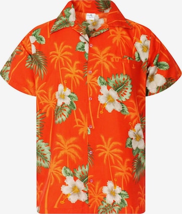King Kameha T-shirt 'Small Flower' i orange: framsida