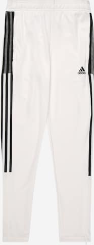 ADIDAS PERFORMANCE - Calças de desporto 'Tiro' em branco: frente