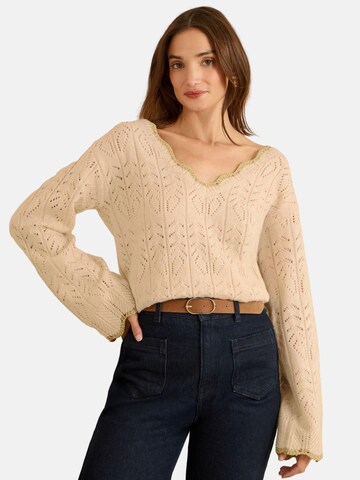 love & roses Pullover in Beige: Vorderseite