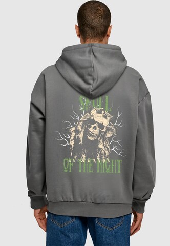 Merchcode Sweatshirt 'Halloween - Skull Of The Night V2' in Grey: front