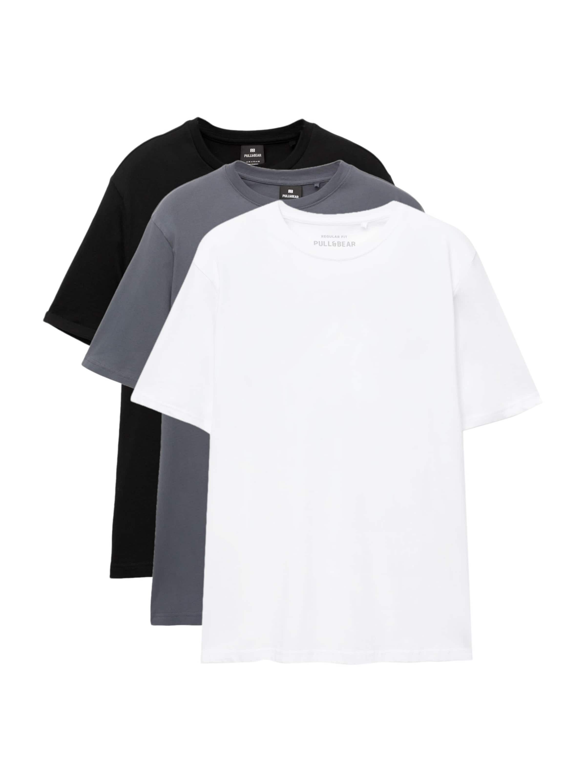 Pull&Bear Shirt in Grey / Black / White, Item view