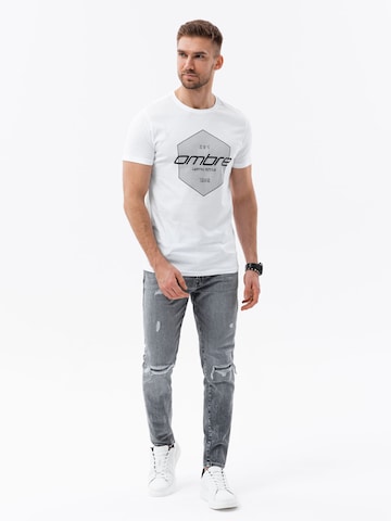 T-Shirt 'S1753' Ombre en blanc