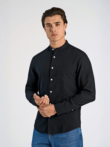 Lindbergh Slim fit Button Up Shirt in Black