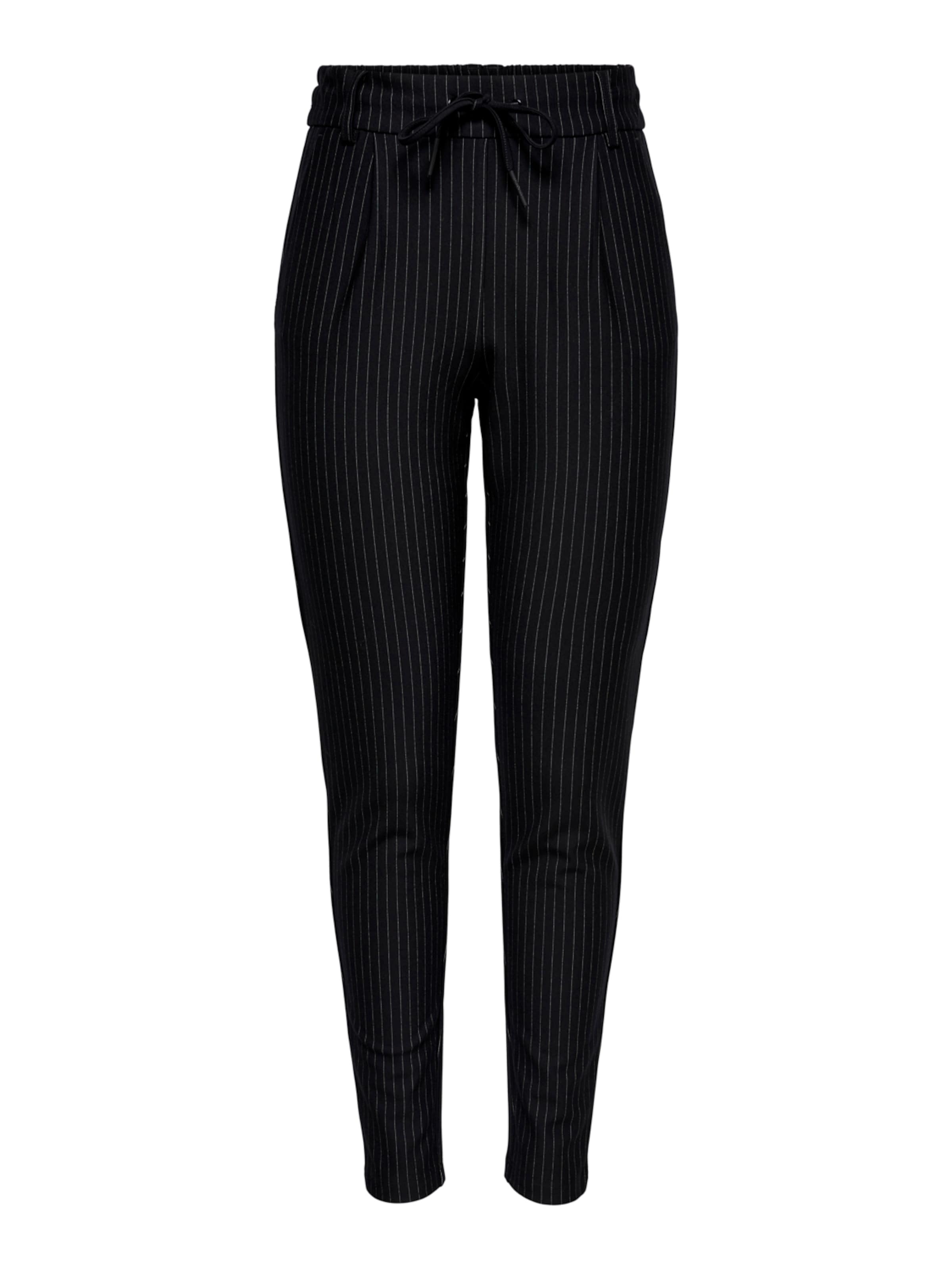 ONLY Конический (Tapered) Брюки со складками в Черный: спереди