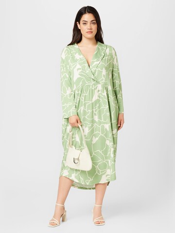 Fransa Curve Dress 'Dot' in Green