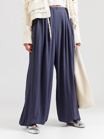 Wide Leg Pantalon 'MSCHZinet Malanie' MSCH COPENHAGEN en bleu : devant