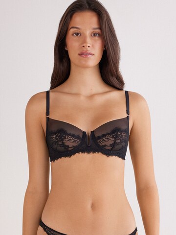 INTIMISSIMI Balconette BH 'Sheer Glamour' in Schwarz: Vorderseite