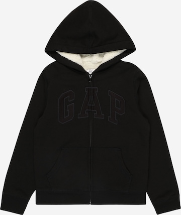 GAP Zip-Up Hoodie in Black: front