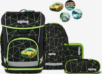 ergobag Backpack 'Schulranzen-Set cubo light Set' in Green: front