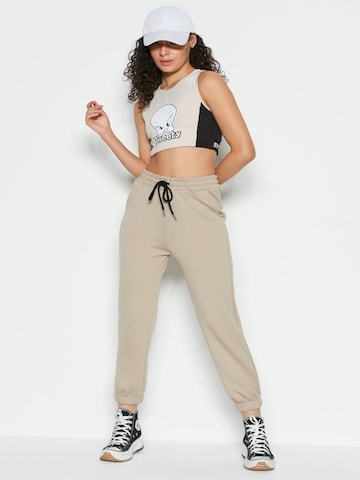 C&City Tapered Trousers in Beige