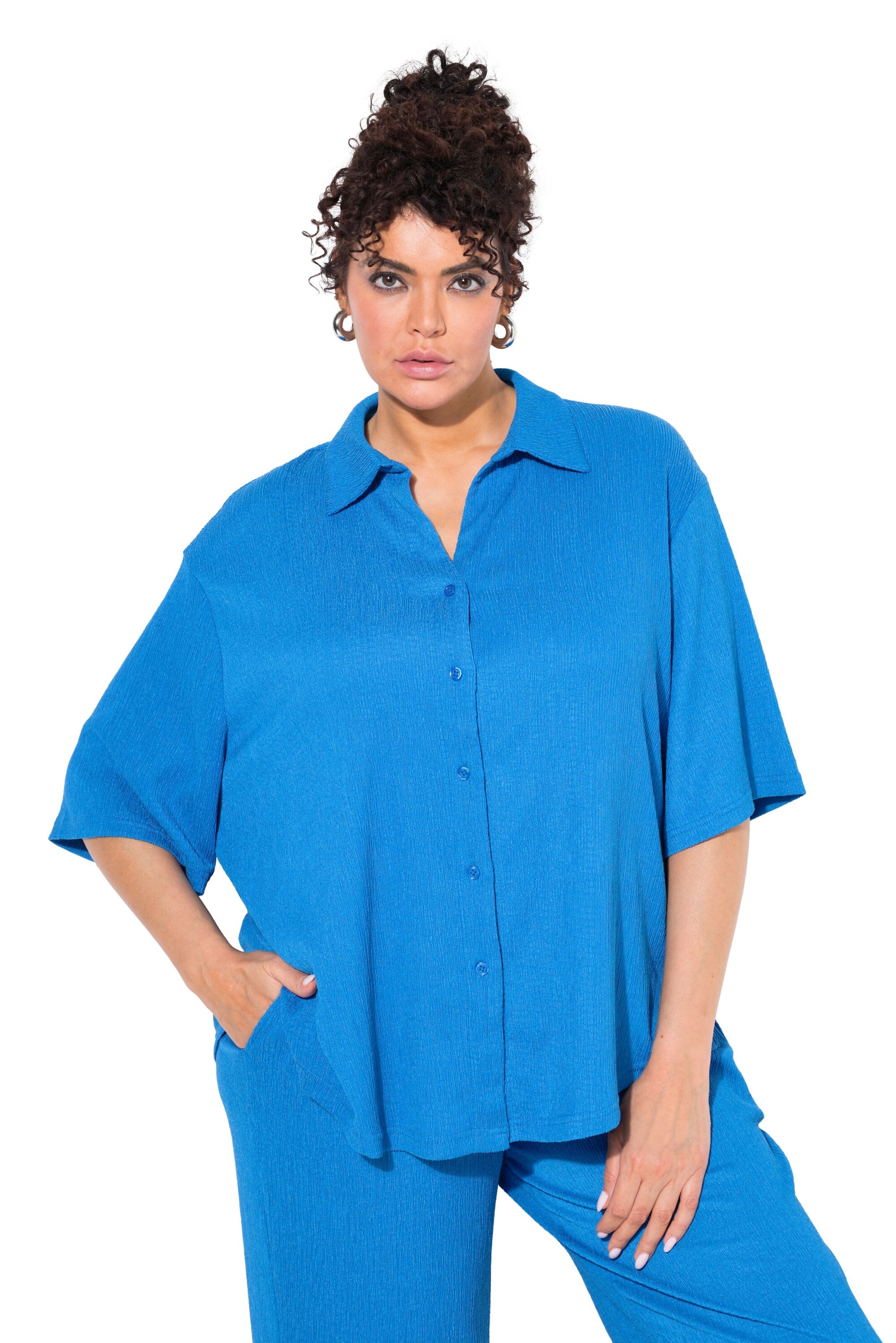 Ulla Popken Blouse in Blauw: voorkant