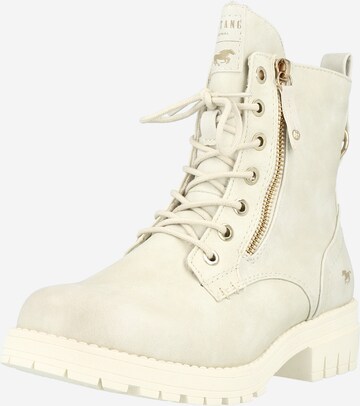 MUSTANG Lace-Up Ankle Boots in Beige: front