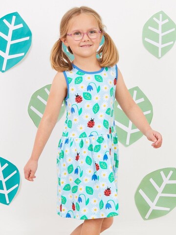 Toby Tiger Dress 'Bio-Baumwoll Kinder Sommerkleid mit Marienkäfer und Blumen-Druck' in Blue: front