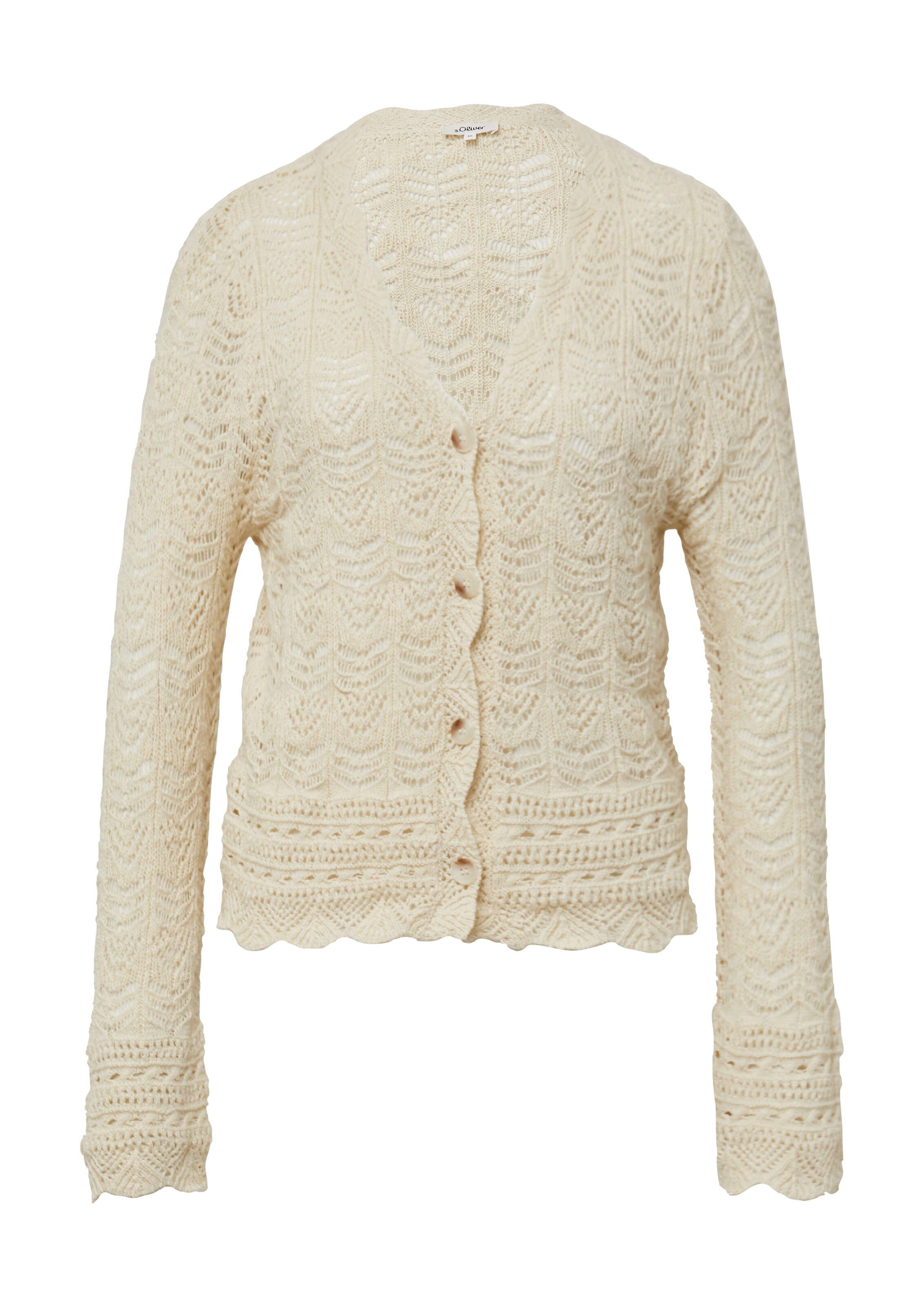 s.Oliver Strickjacke in Beige: Vorderseite