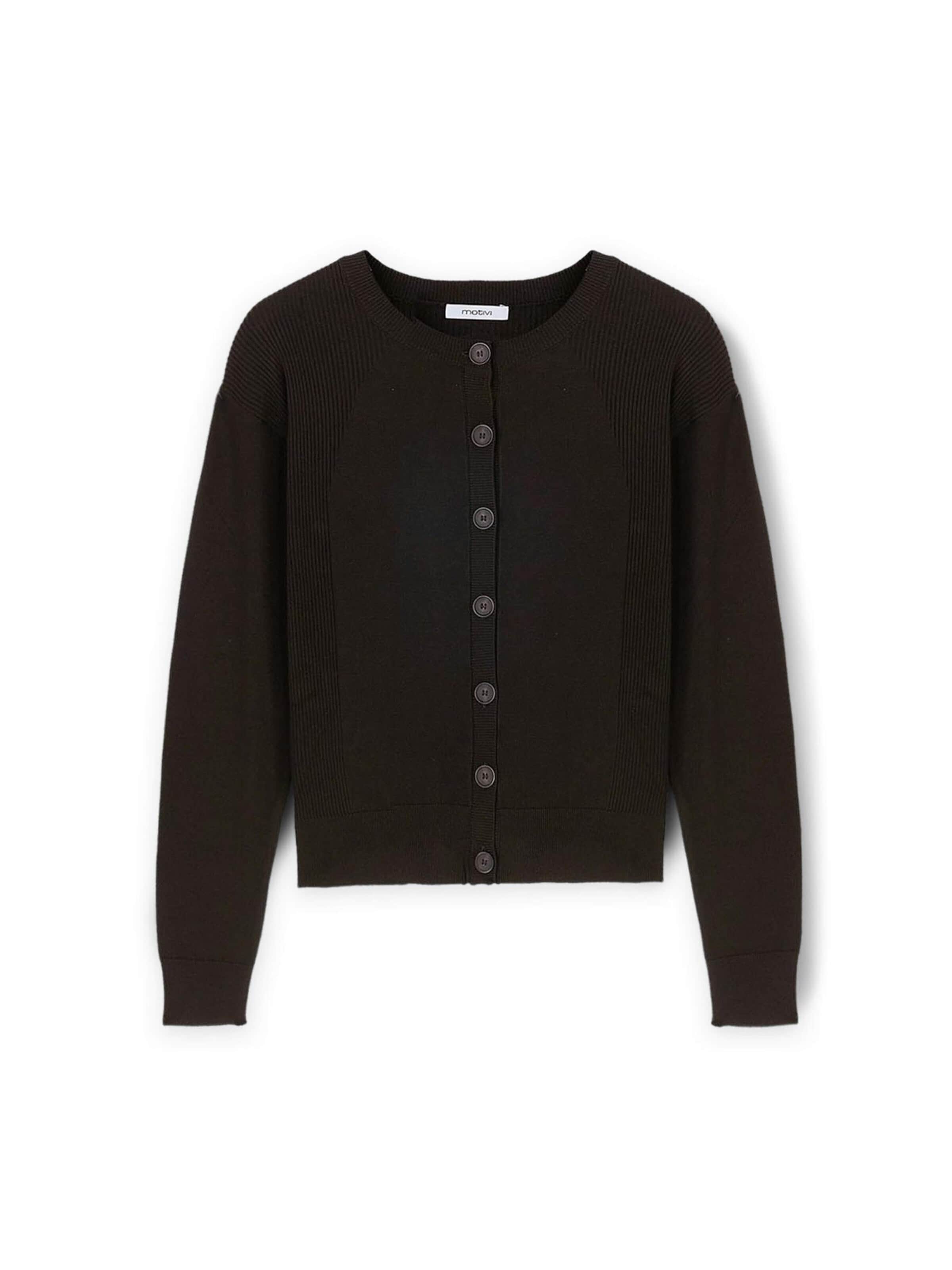 MOTIVI Knit cardigan in Black: front