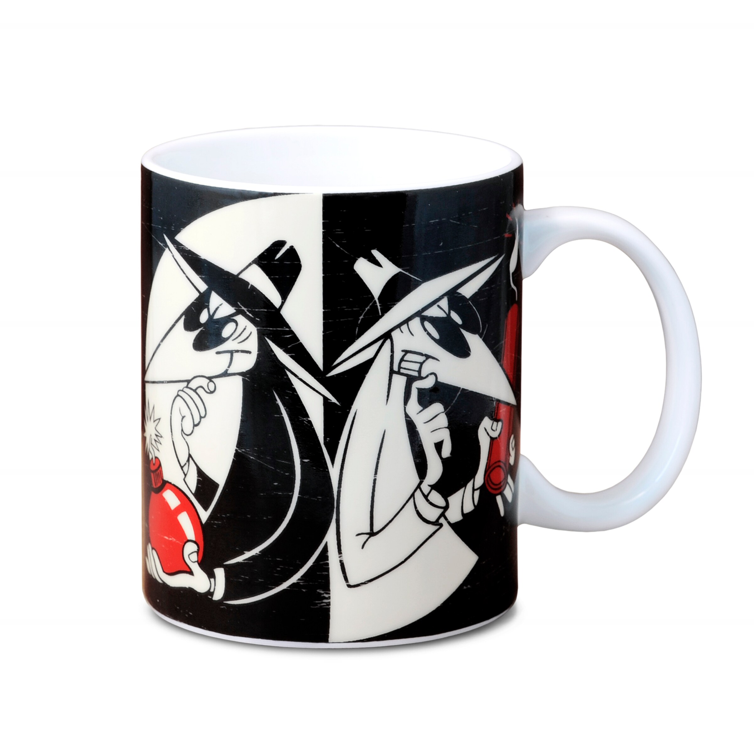 LOGOSHIRT Kaffeebecher 'Spy vs. Spy' in Schwarz: Vorderseite