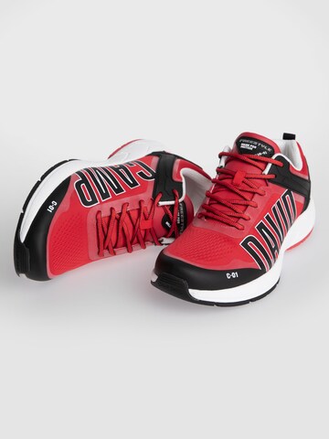 CAMP DAVID Logo-Sneaker im Jacquard-Design in Rot