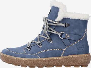 Rieker Lace-Up Ankle Boots in Blue