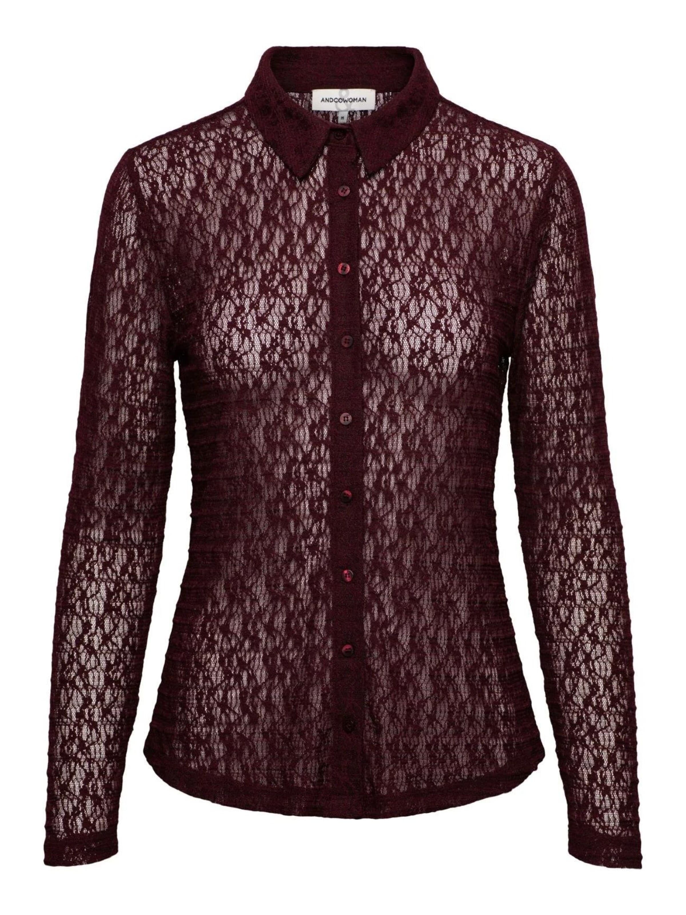 &co woman Blouse '&Co woman Tina Lace burgundy' in Red: front