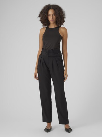 VERO MODA Tapered Bandplooibroek in Zwart