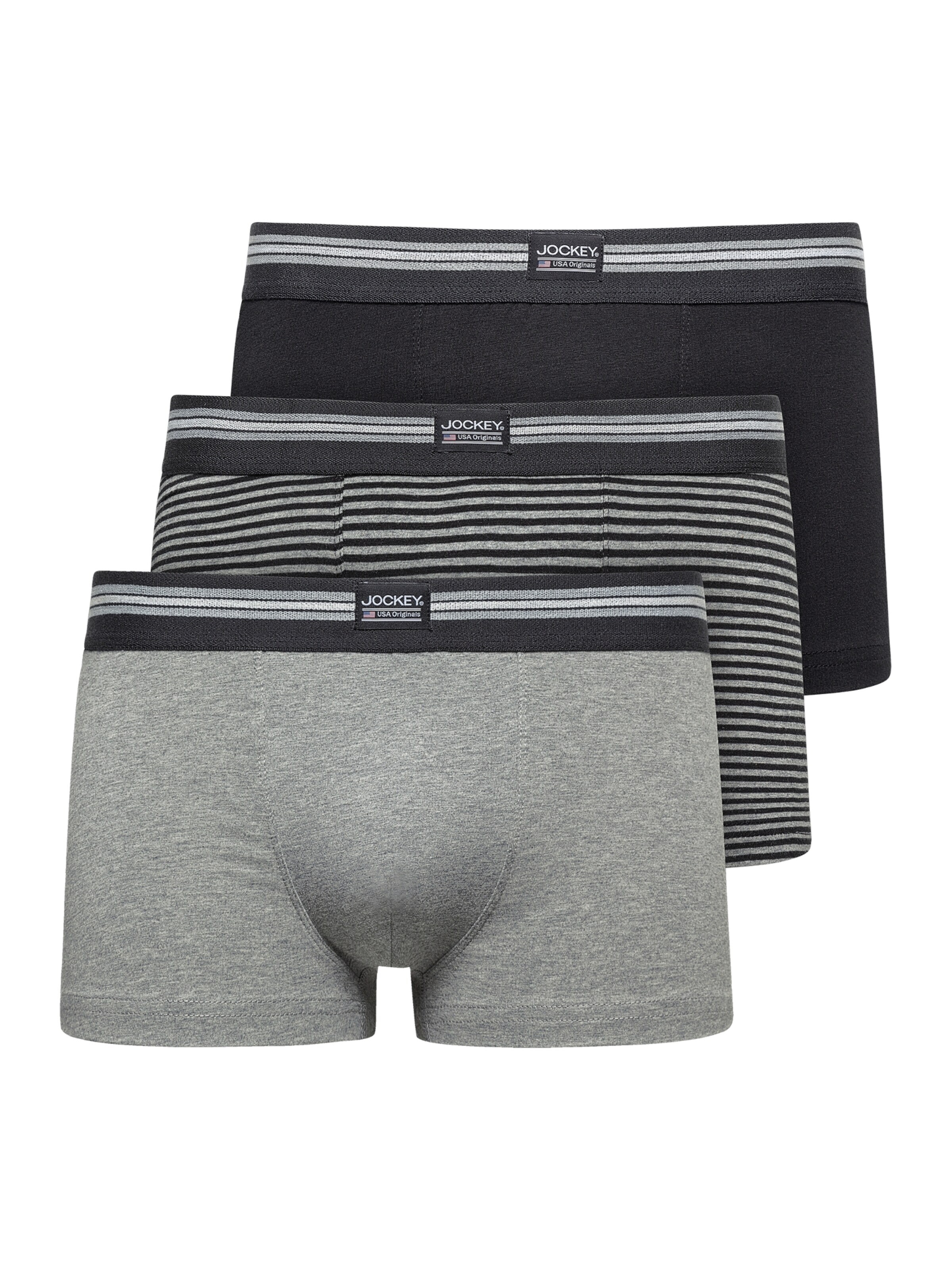 JOCKEY Boxershorts 'Cotton Stretch Short Trunk - 3 Pack'‌ in XXL in black denim, Produktansicht