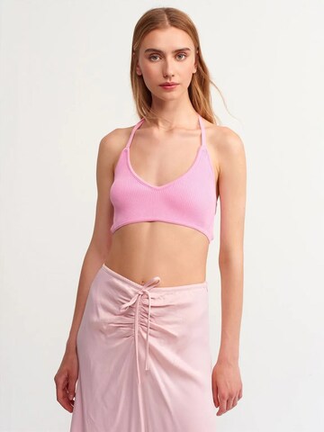 Dilvin Gebreide top in Roze: voorkant