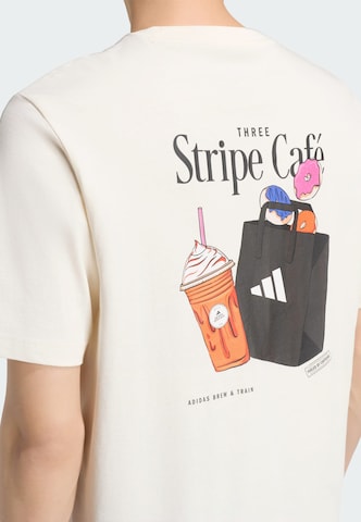 T-Shirt fonctionnel 'Cofee Cafe Donut Bag' ADIDAS SPORTSWEAR en blanc