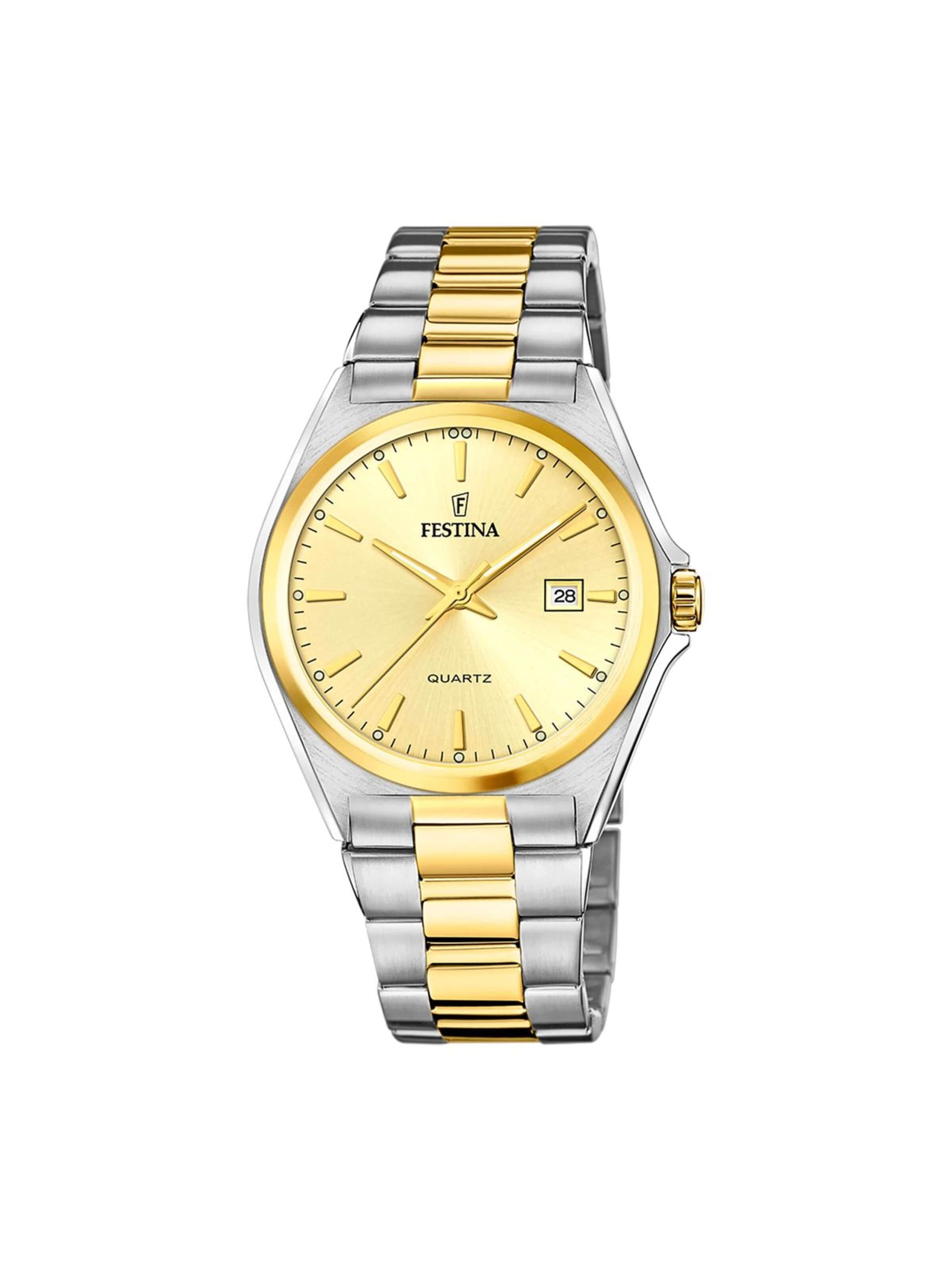 Montre à affichage analogique FESTINA en beige : devant