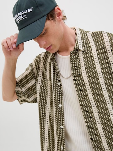 JACK & JONES Comfort Fit Skjorte 'JORBellagio' i grøn