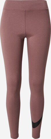 Skinny Leggings Nike Sportswear en marron : devant