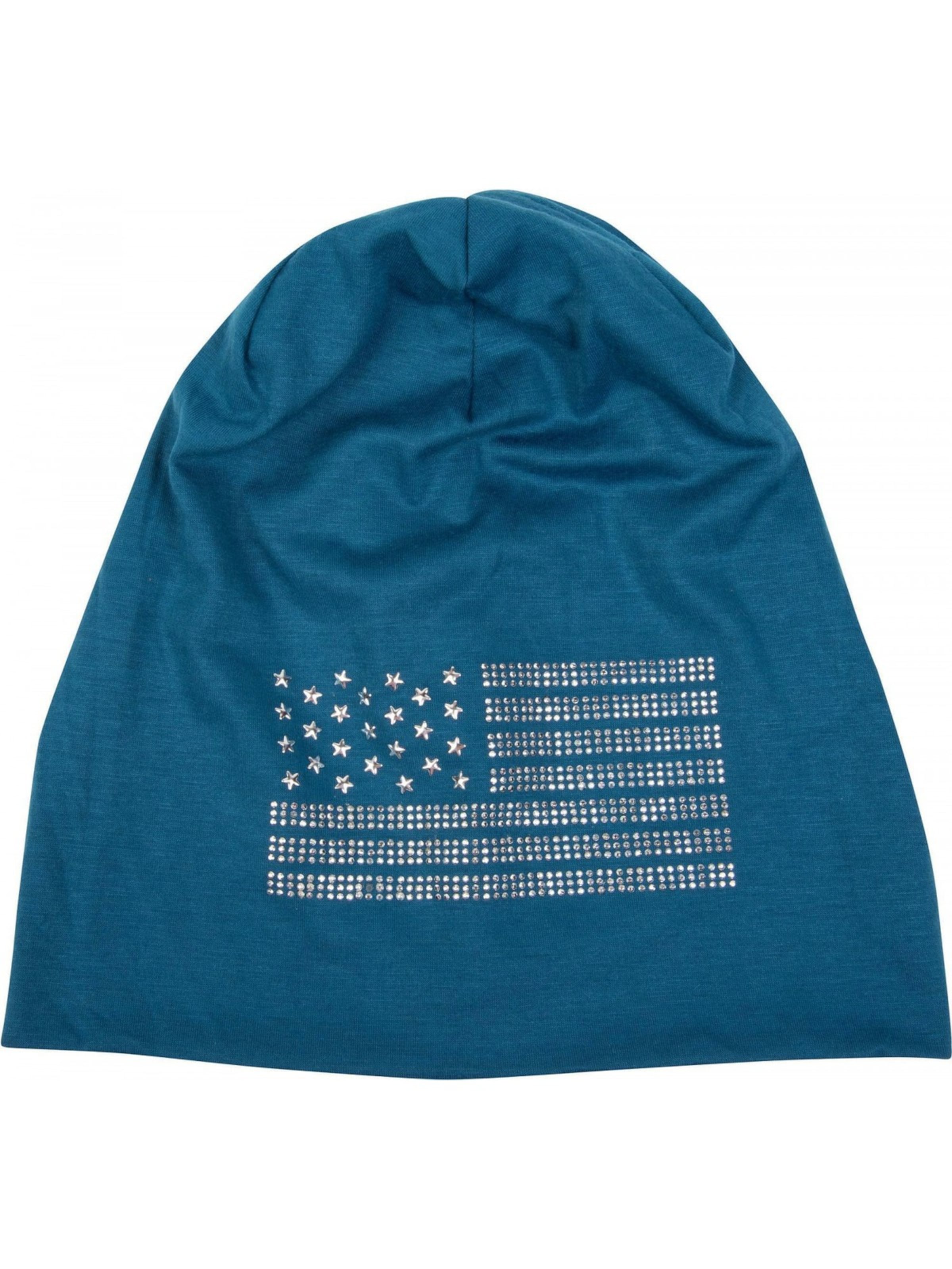 styleBREAKER Mütze 'Beanie mit USA Flagge aus Strass'‌‌‌‌‌‌‌‌‌ in Grün